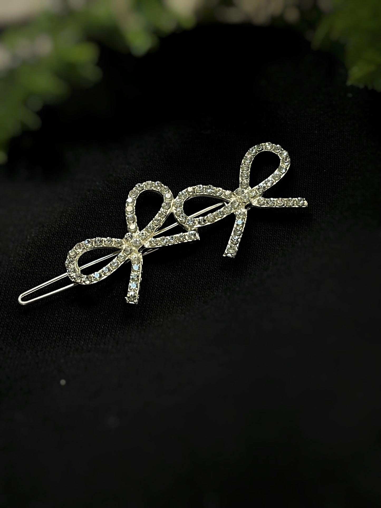 Double Bow Sparkling Hair Clip
