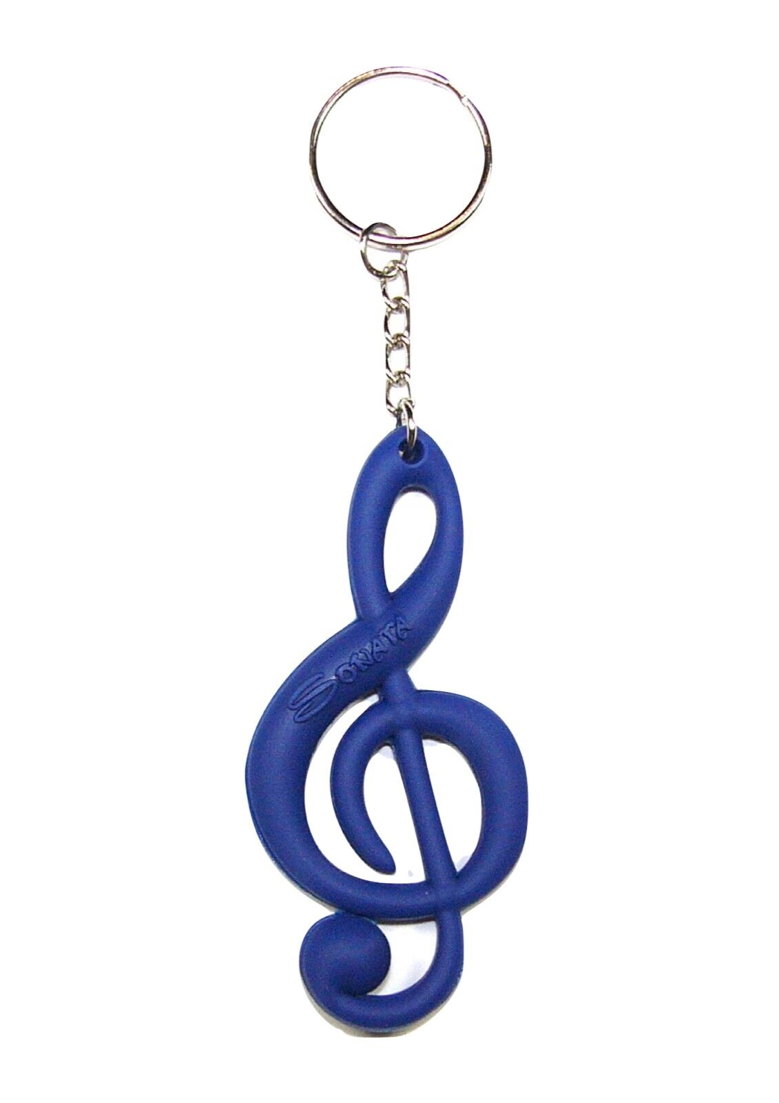 Treble Clef Rubber Keychain