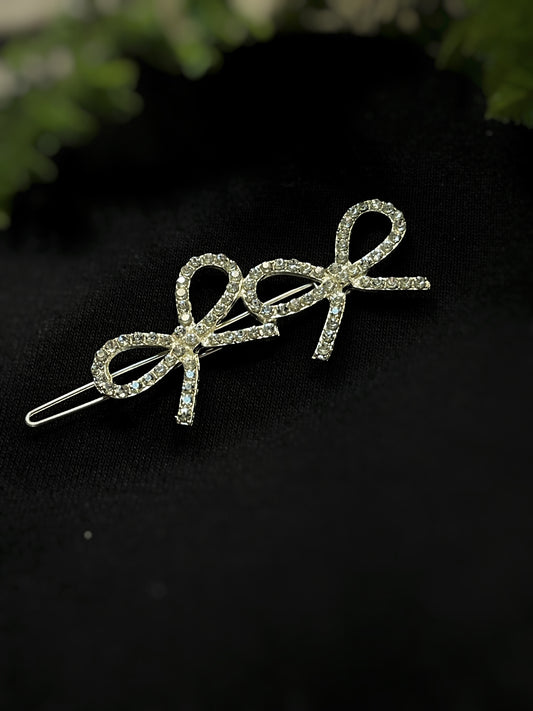 Double Bow Sparkling Hair Clip