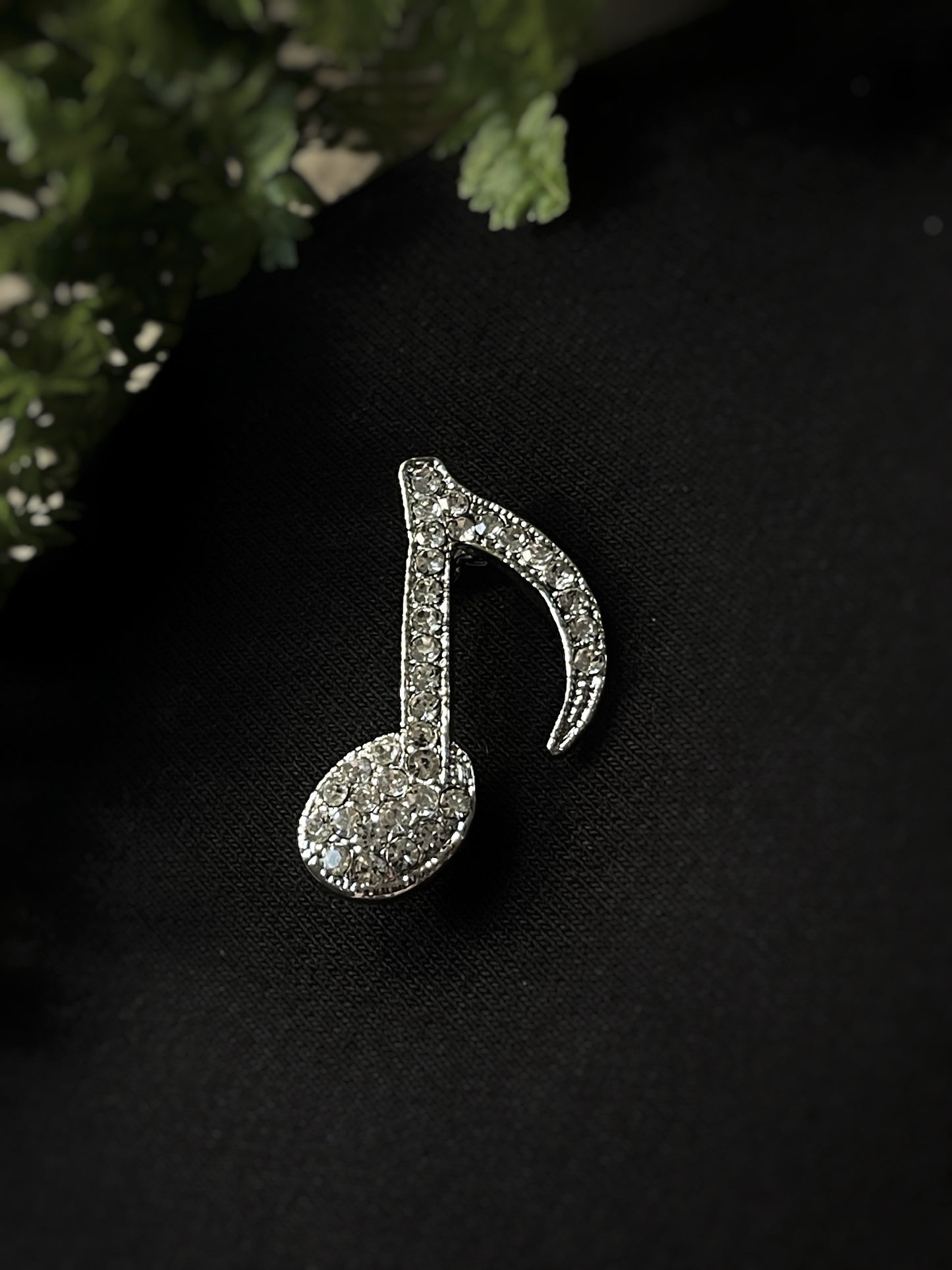 Silver Note Brooch