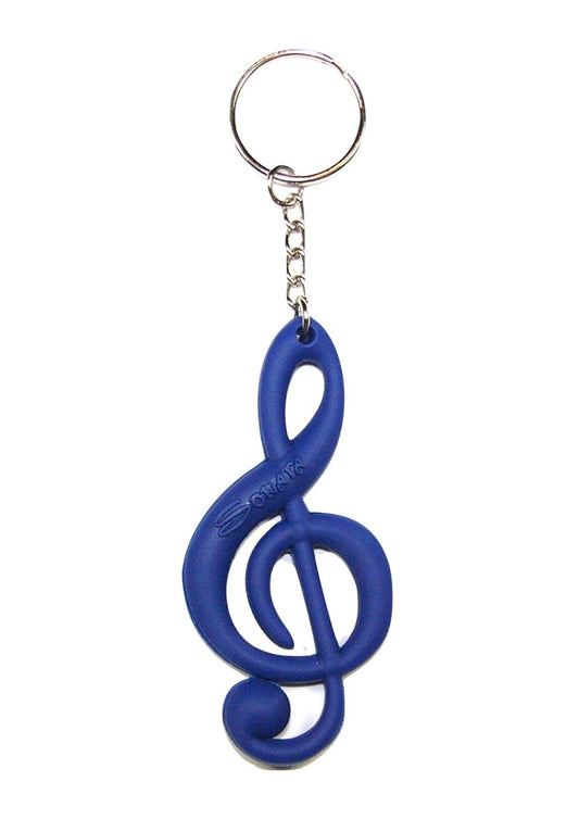 Treble Clef Rubber Keychain